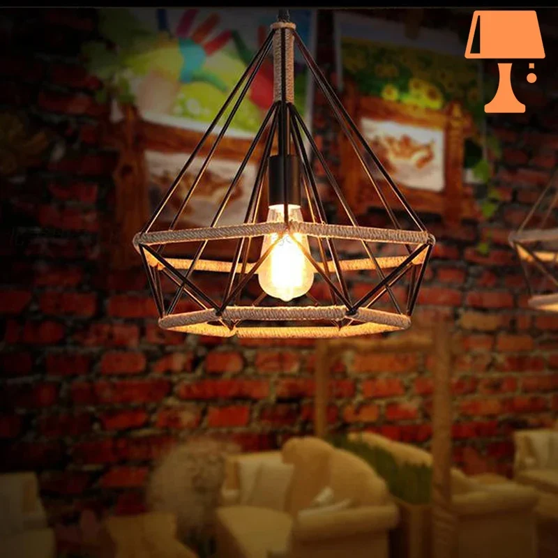 Lampe de Chevet Suspendu Corde
