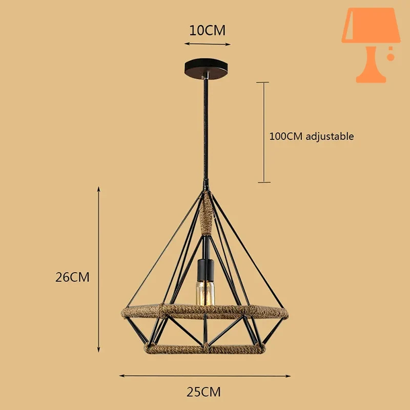 Lampe de Chevet Suspendu Corde