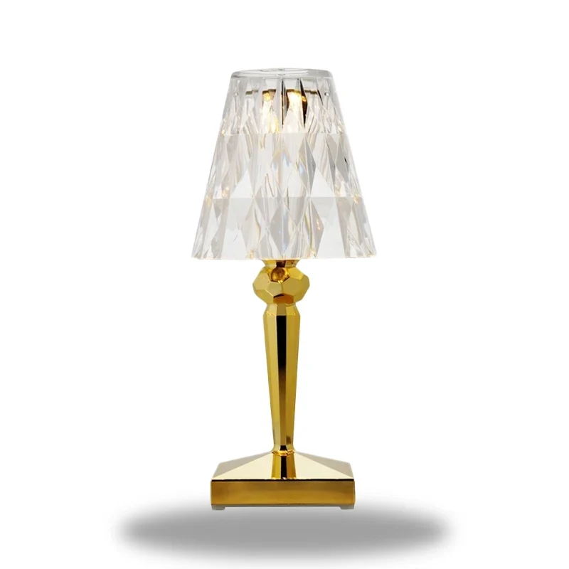 Lampe de Chevet Tactile Cristal Doré