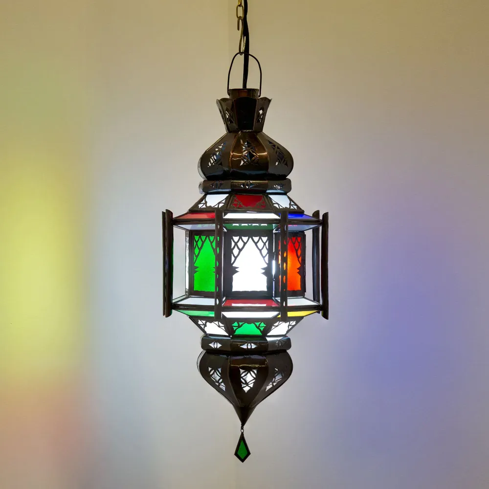 Lampe en cristal andalouse octogonale marocaine 55x25