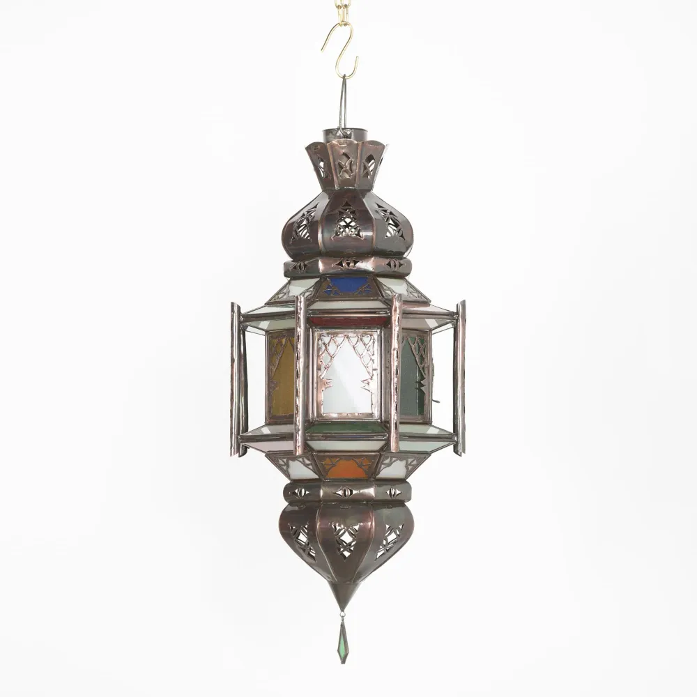 Lampe en cristal andalouse octogonale marocaine 55x25
