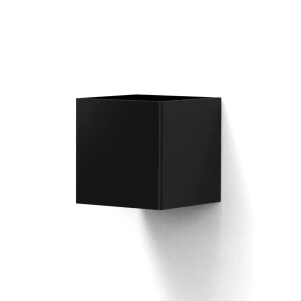 Lampe cube aluminium noir 10 x 10 x 10 cm (P x L x H)