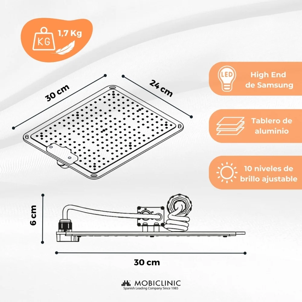 Lampe de culture | LED | 700W | Blanc |Fonction de gradation | 10 niveaux de luminosité | Efficacité | Growlight | Mobiclinic