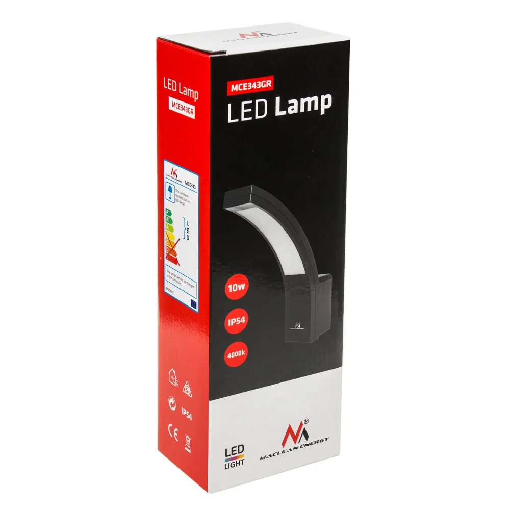 Lampe de façade extérieur LED IP54 10W MCE343 Maclean Energy