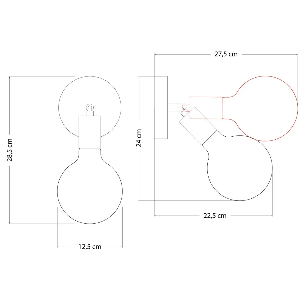 Lampe Fermaluce Articulation en métal avec ampoule Globe Porcelaine - Laiton