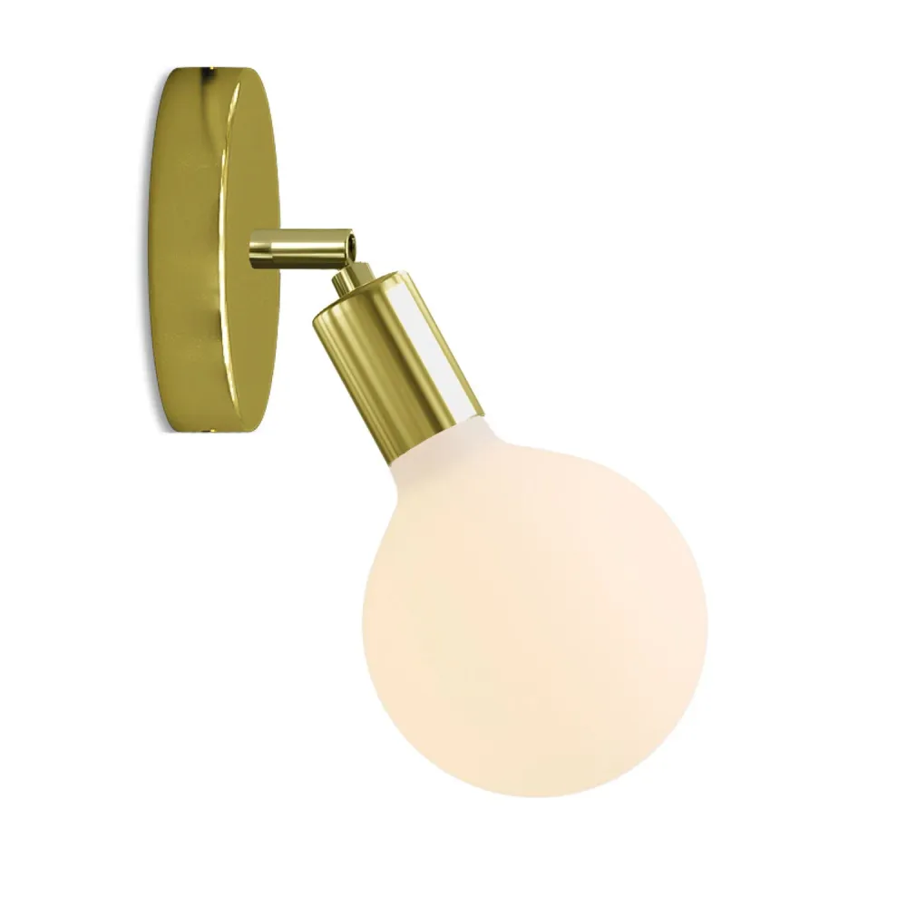 Lampe Fermaluce Articulation en métal avec ampoule Globe Porcelaine - Laiton