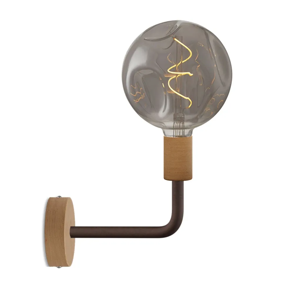 Lampe Fermaluce Elle en bois avec ampoule Bumped - Neutre