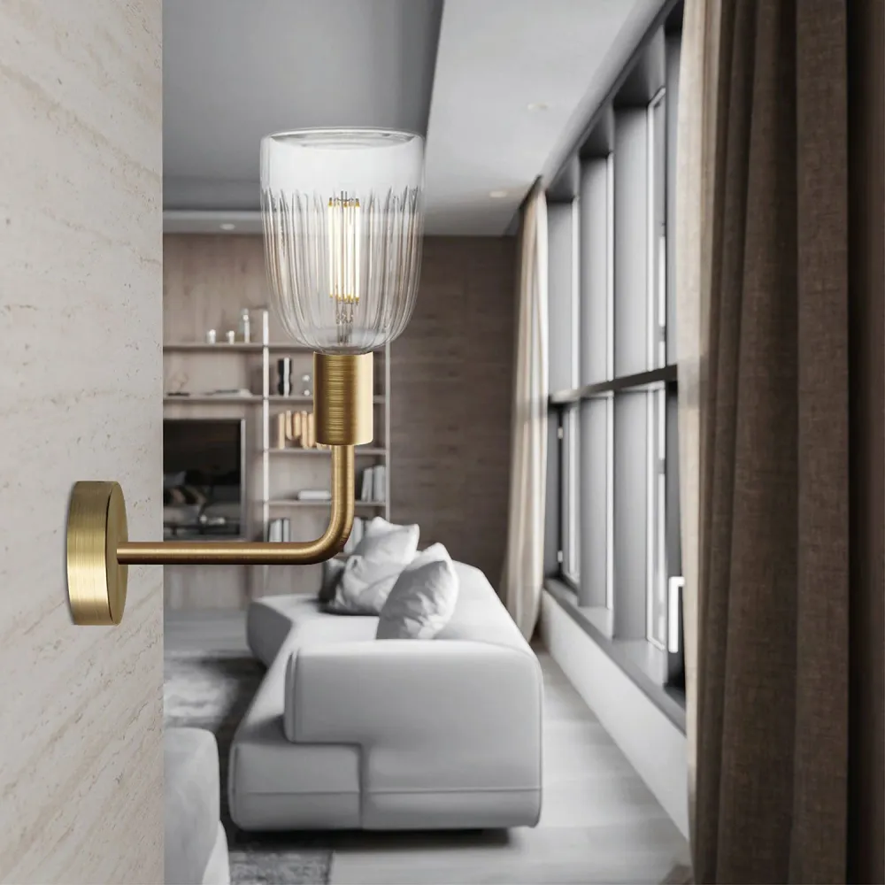 Lampe Fermaluce Elle en métal avec ampoule Crystal - Bronze satiné