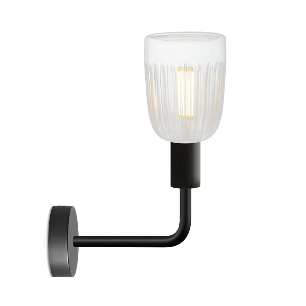 Lampe Fermaluce Elle en métal avec ampoule Crystal - Noir