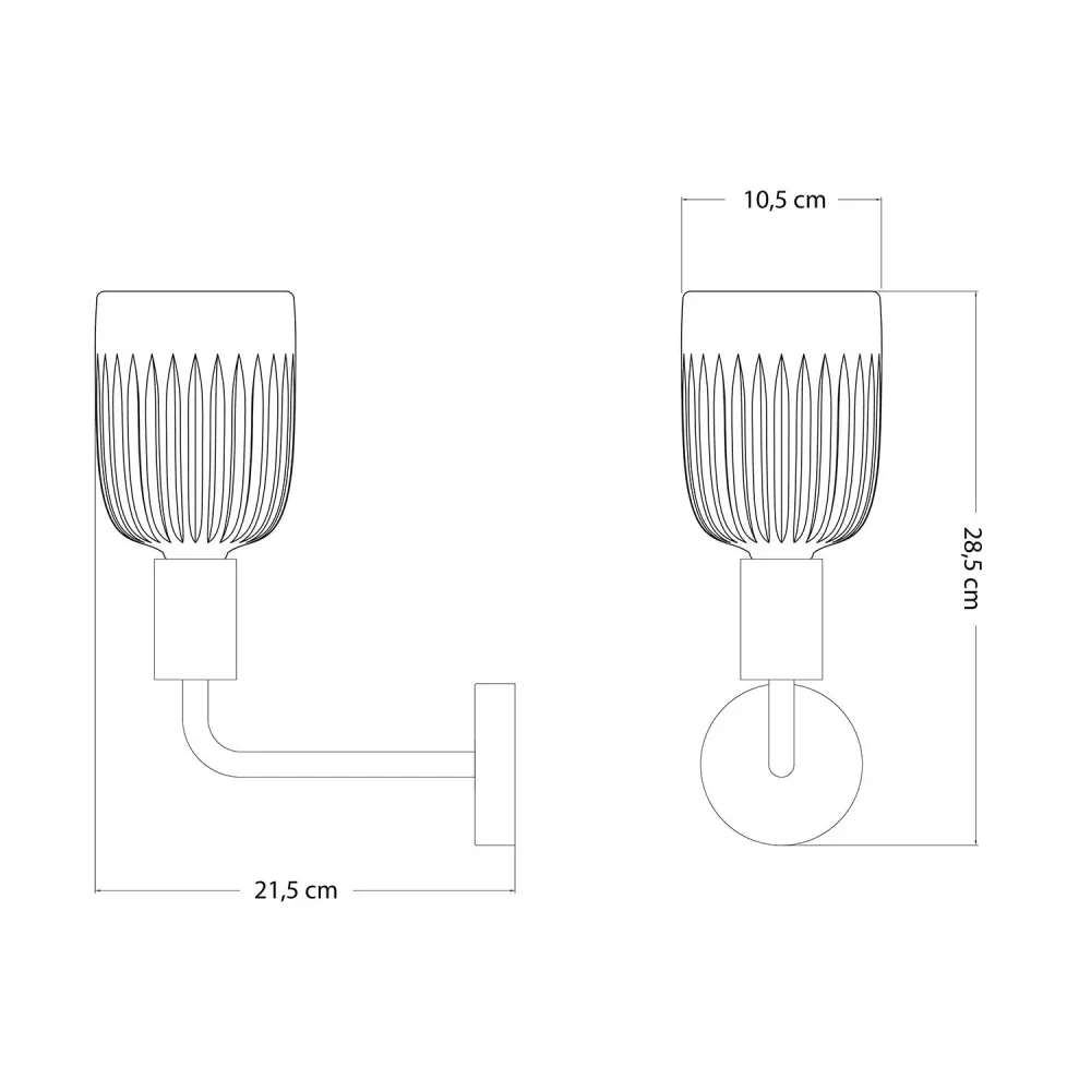 Lampe Fermaluce Elle en métal avec ampoule Crystal - Noir