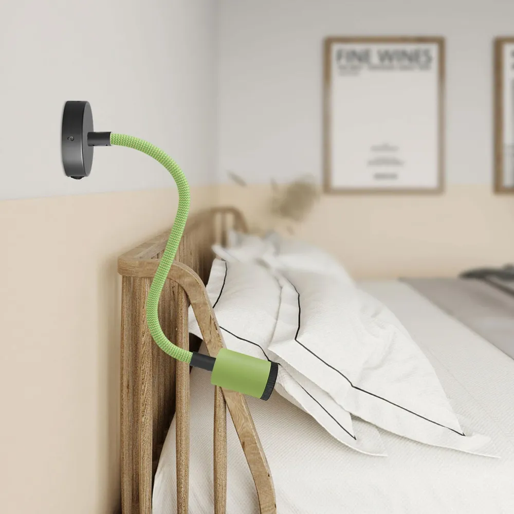 Lampe Fermaluce Flex 30 Pastel avec mini pavillon avec interrupteur et mini spot GU1d0 - Vert prairie