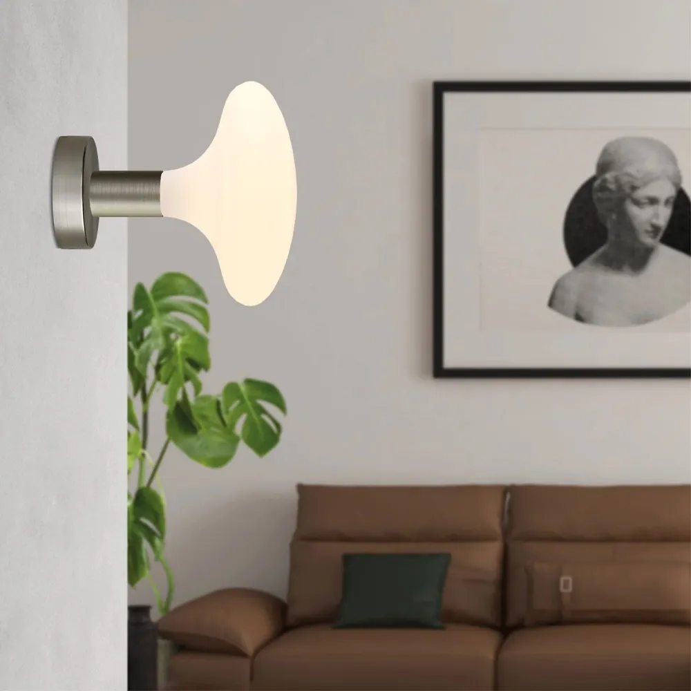 Lampe Fermaluce en métal avec ampoule Idra - Titane satiné