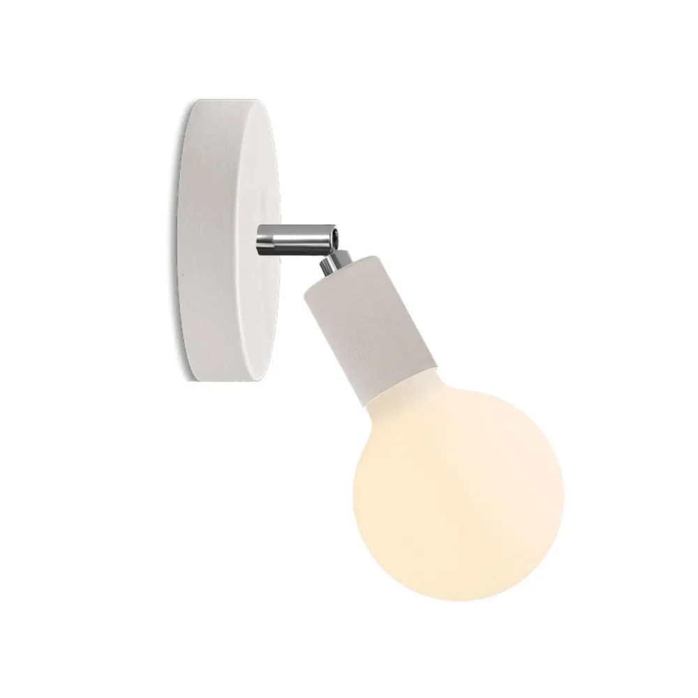 Lampe Fermaluce Snodo en bois avec ampoule Globe Porcelaine - Blanc