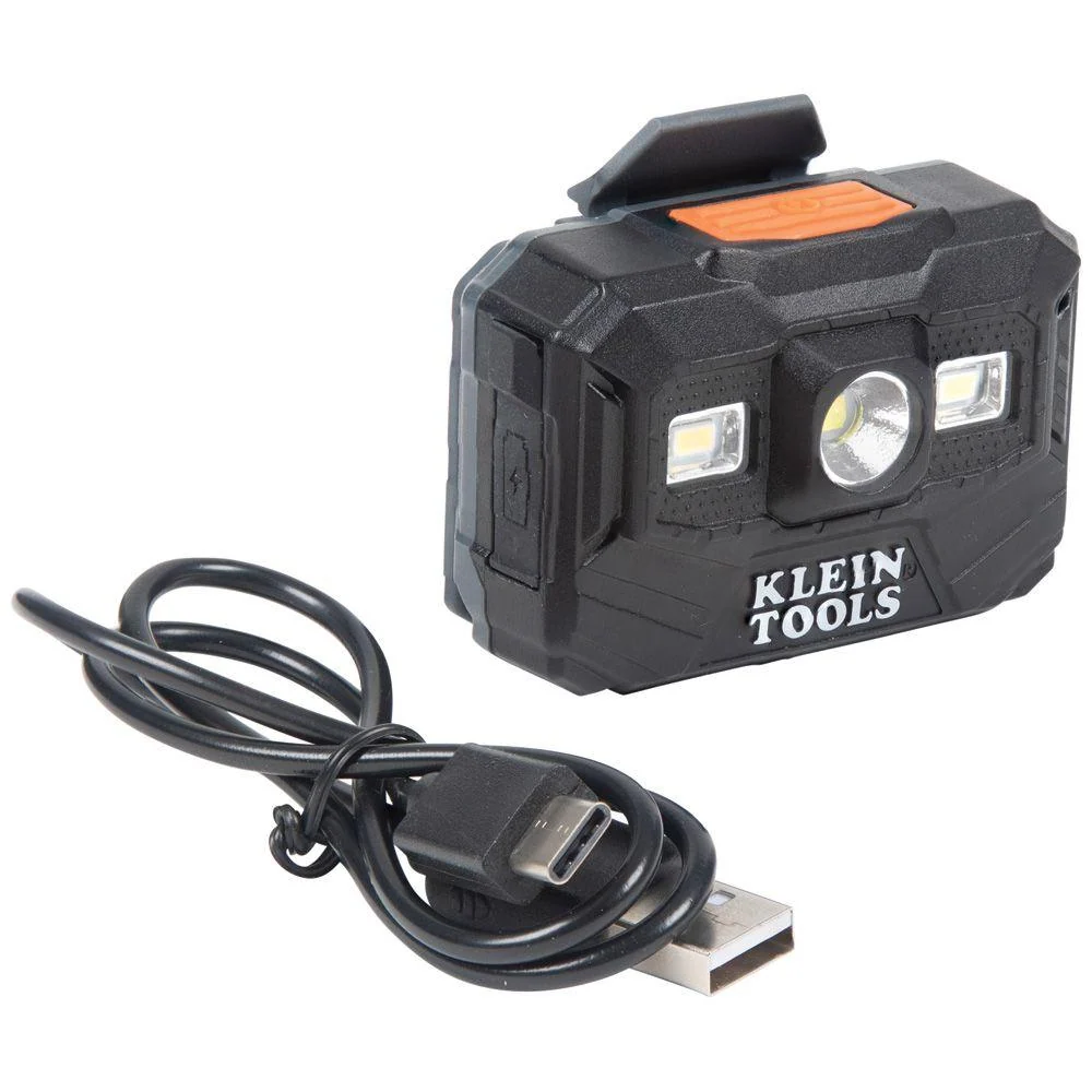Lampe frontale et lampe de travail rechargeable Klein Tools, 300 lumens, autonomie toute la journée, modèle 56062