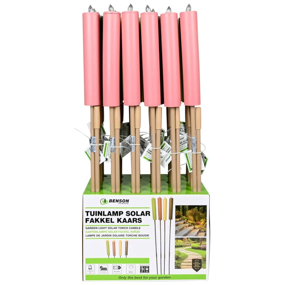 Lampe de jardin solaire torche bougie mix display