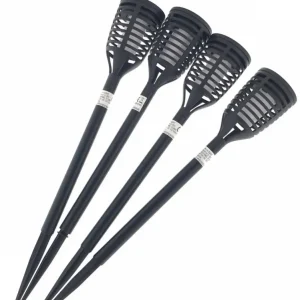 Lampe de jardin solaire torche 41 cm flame effect 4 pcs