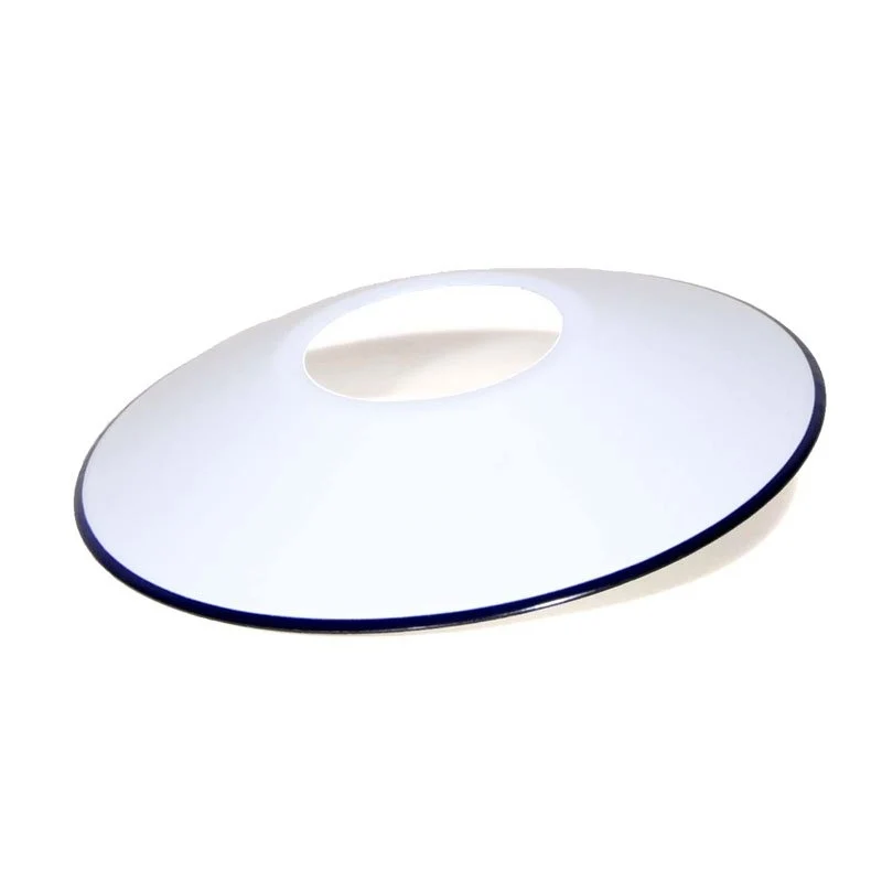 Lampe lanterne d'écurie émaillée blanche