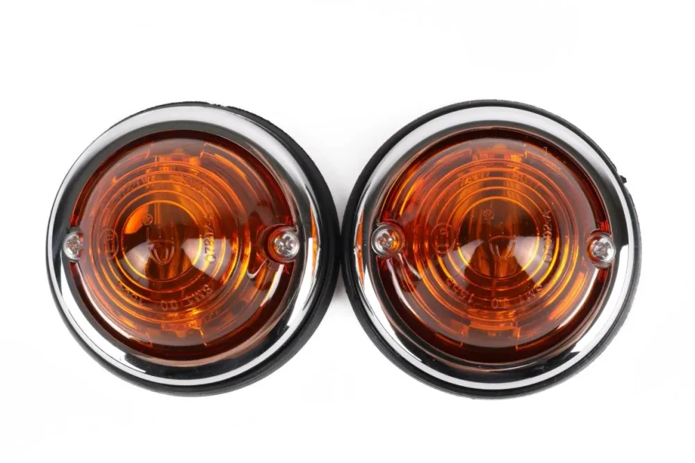 Lampe latérale chrome orange 70 mm 2 pcs E9