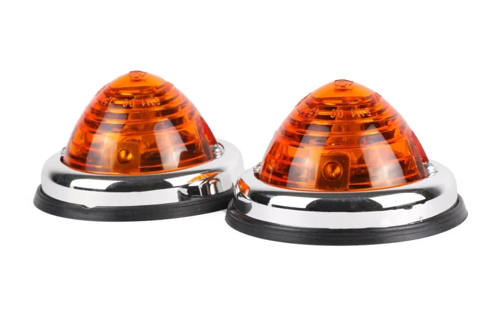 Lampe latérale chrome orange 70 mm 2 pcs E9