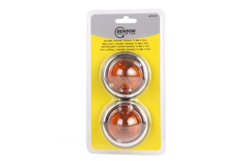 Lampe latérale chrome orange 70 mm 2 pcs E9