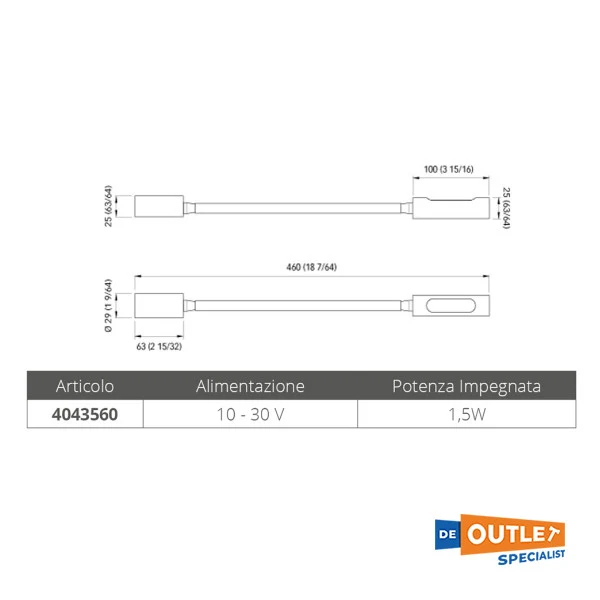 Lampe LED Ajustement rapide rapide Lampe Chrome 12 / 24V
