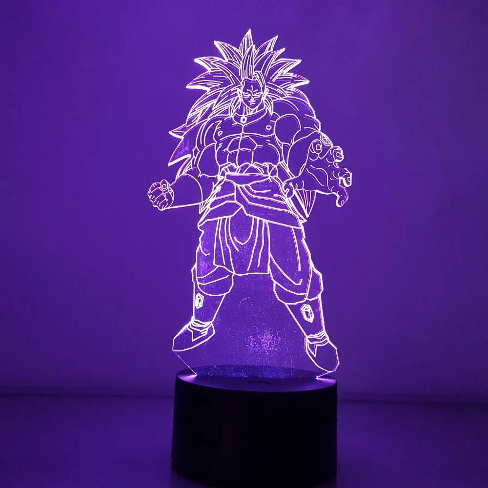 Lampe LED 3D Dragon Ball Broly SSJ Légendaire