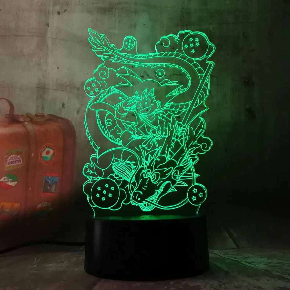 Lampe LED 3D Dragon Ball</br> Goku Petit & Shenron