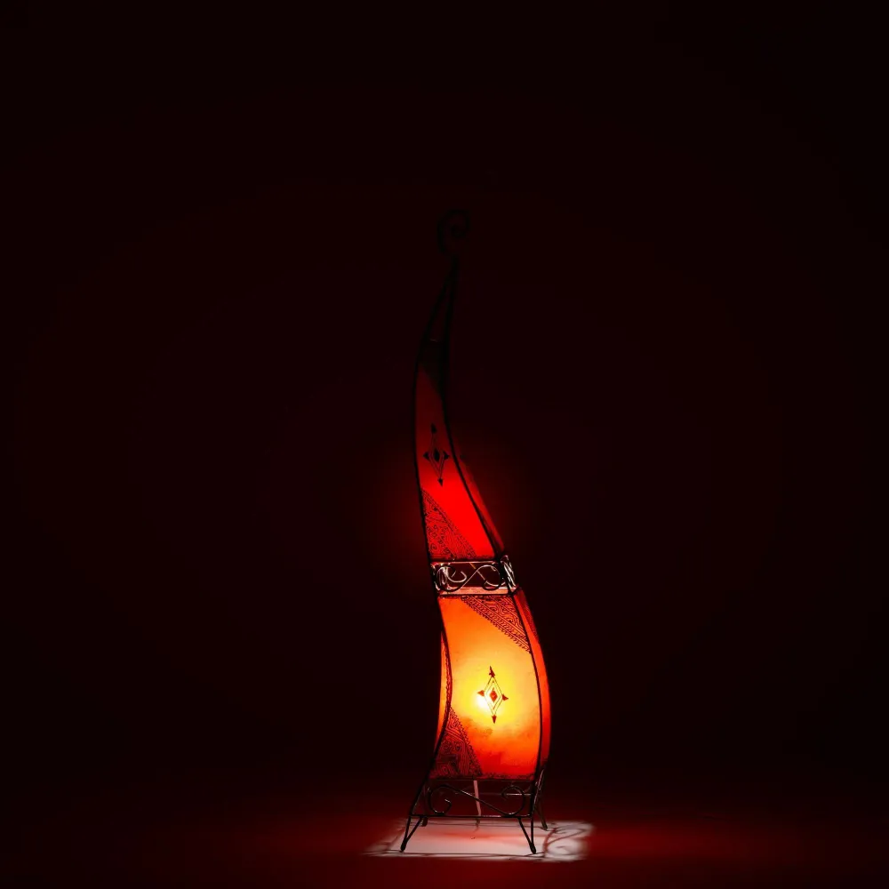 Lampe marocaine au henné 120cm rouge