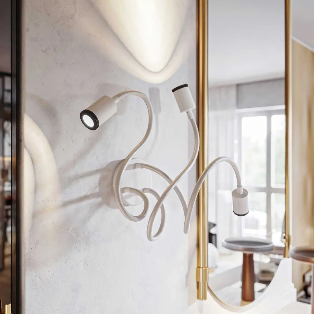 Lampe Mini spot SPOTLIGHT GU1d0 Flex 60 pour mur et plafond - Blanc mat