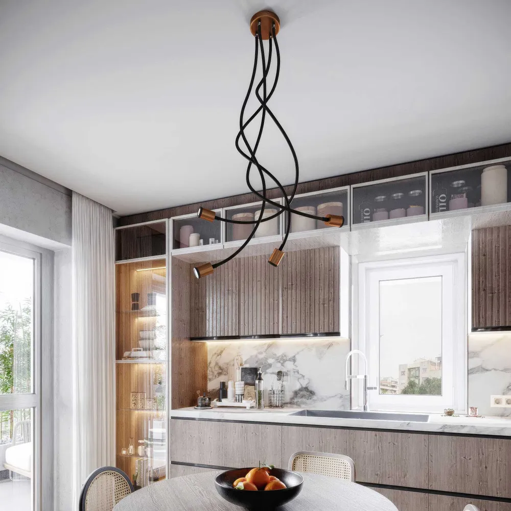 Lampe Mini spot SPOTLIGHT GU1d0 Flex 90 de plafond - Cuivre satiné