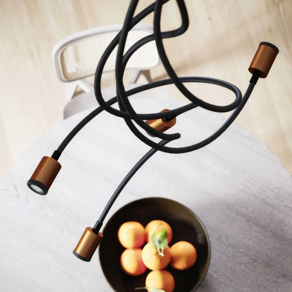 Lampe Mini spot SPOTLIGHT GU1d0 Flex 90 de plafond - Cuivre satiné
