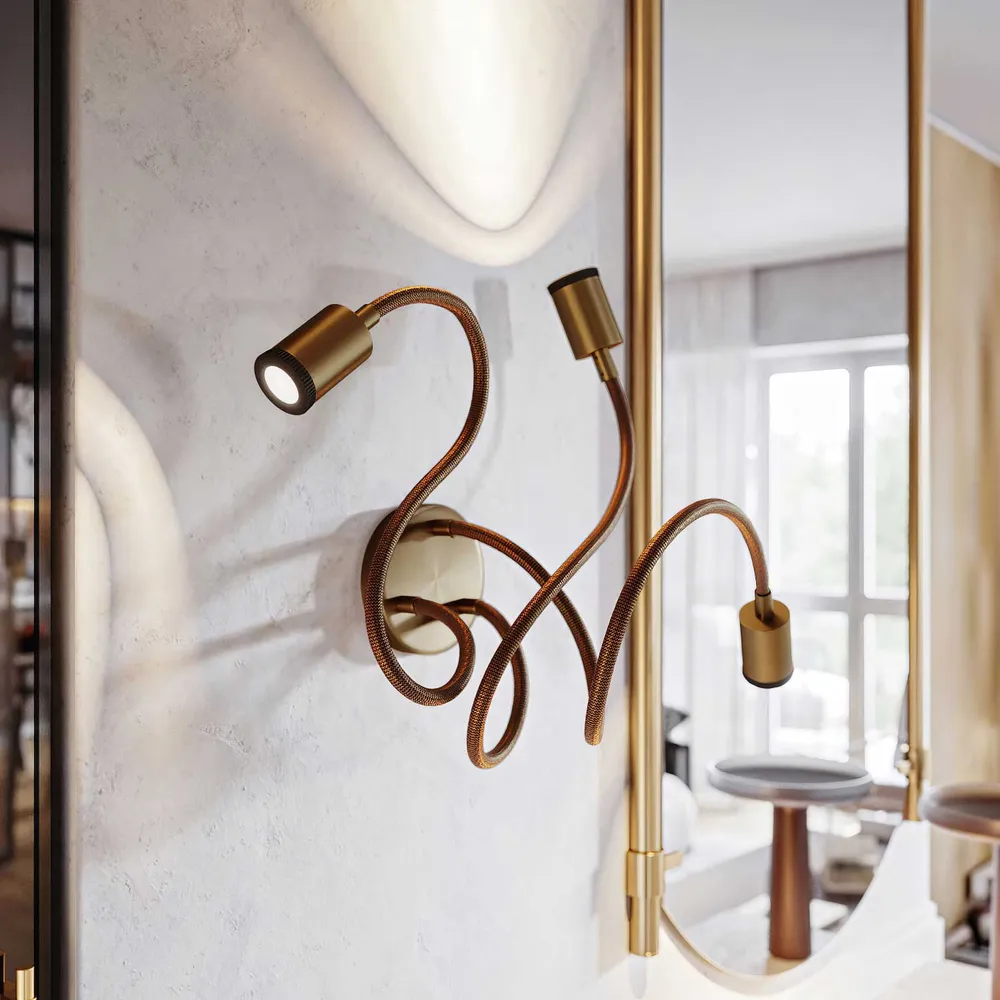 Lampe Mini spot SPOTLIGHT GU1d0 Flex 60 murale et plafond - Bronze satiné