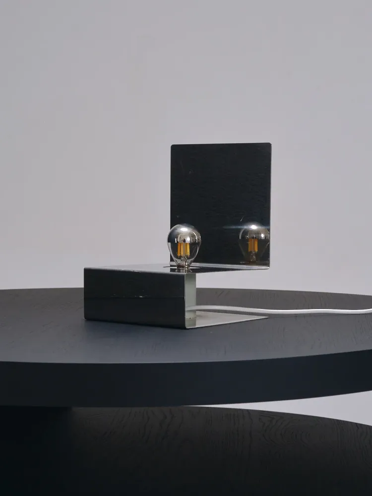 LAMPE MIROIR EN MÉTAL CHROMÉ, 1970s