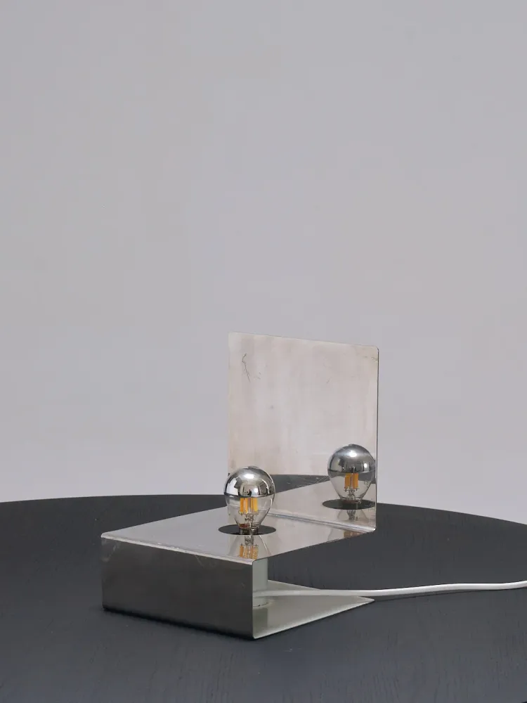 LAMPE MIROIR EN MÉTAL CHROMÉ, 1970s