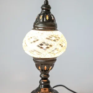 Lampe mosaïque blanche 13 x 13 x 30 cm