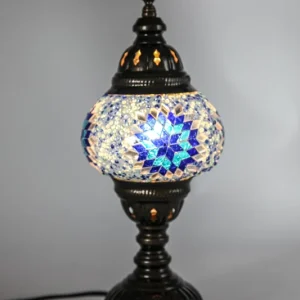 Lampe mosaïque bleue 13 x 13 x 30 cm
