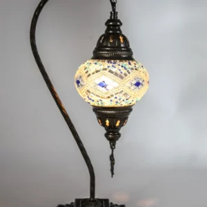 Lampe mosaïque bleue 22 x 22 x 44 cm