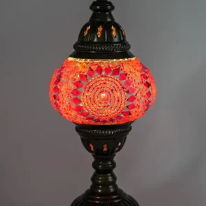 Lampe mosaïque rouge 13 x 13 x 30 cm