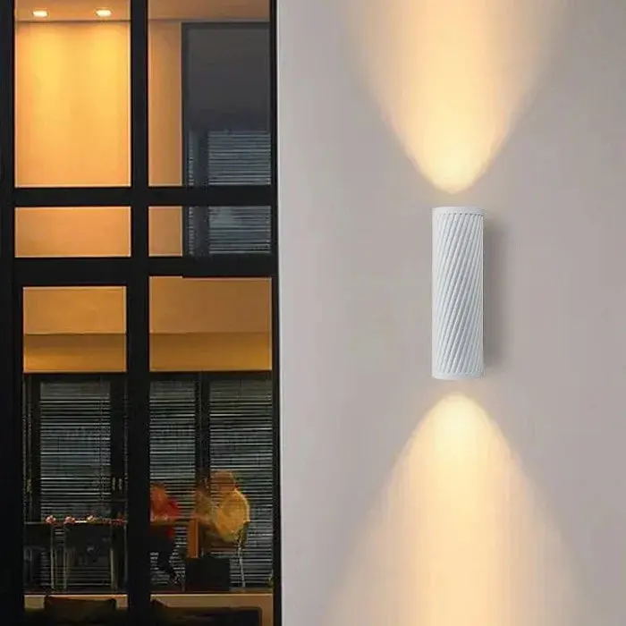 Lampe murale | Blanc | Fixture GU10 en dessous et au-dessus de l'IP65