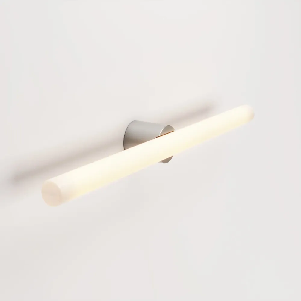 Lampe murale ou plafond en métal avec ampoule LED linéaire S14d - Titane satiné