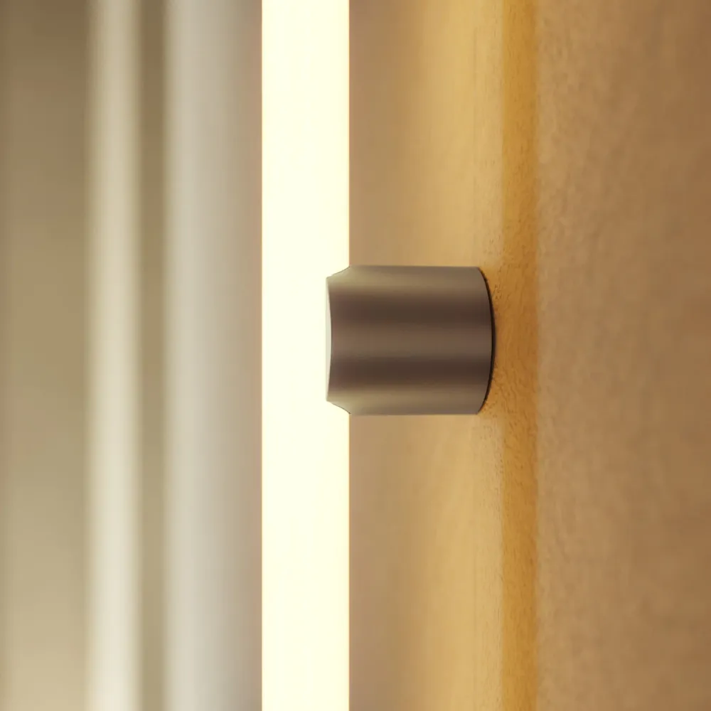 Lampe murale ou plafond en métal avec ampoule LED linéaire S14d - Titane satiné