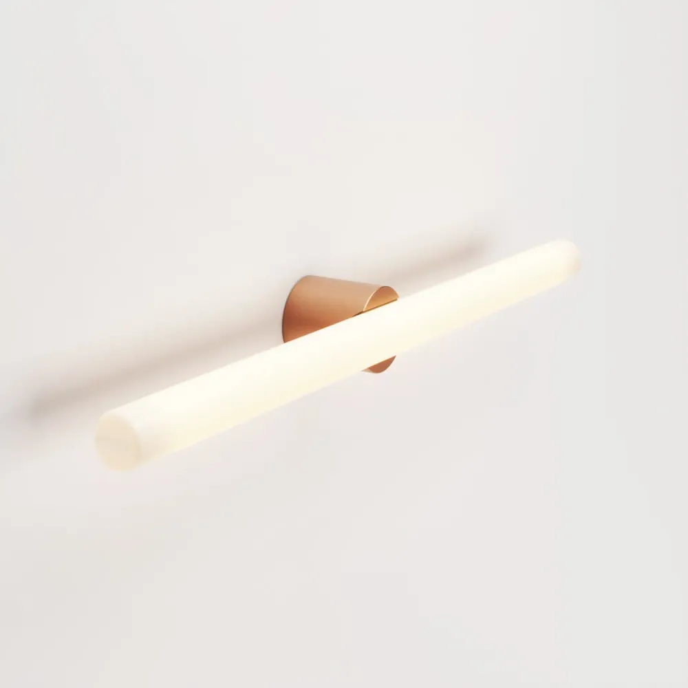 Lampe murale ou plafonnier en métal avec ampoule LED linéaire S14d - Cuivre satiné
