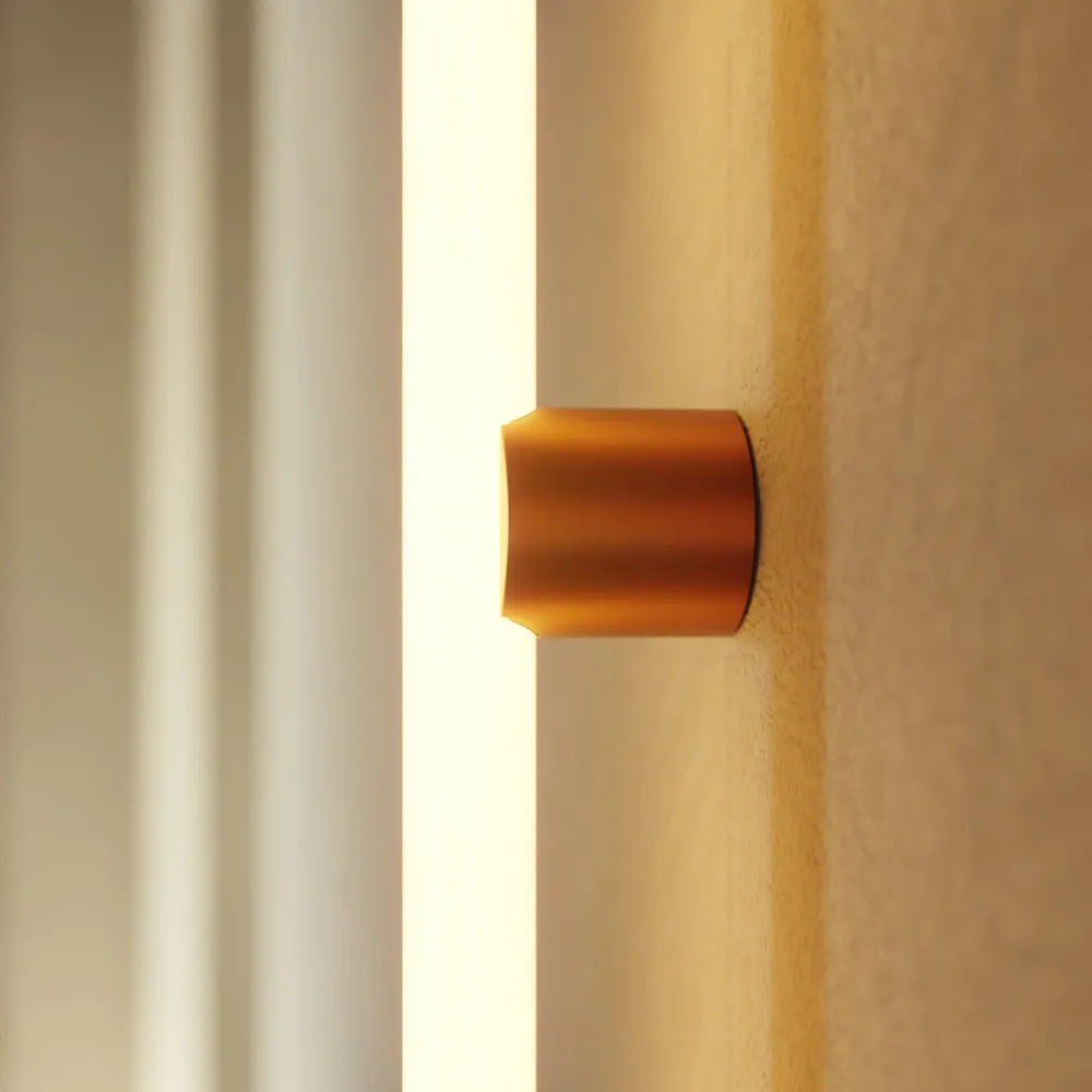 Lampe murale ou plafonnier en métal avec ampoule LED linéaire S14d - Cuivre satiné