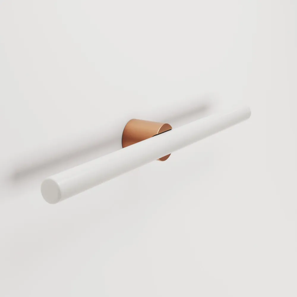 Lampe murale ou plafonnier en métal avec ampoule LED linéaire S14d - Cuivre satiné
