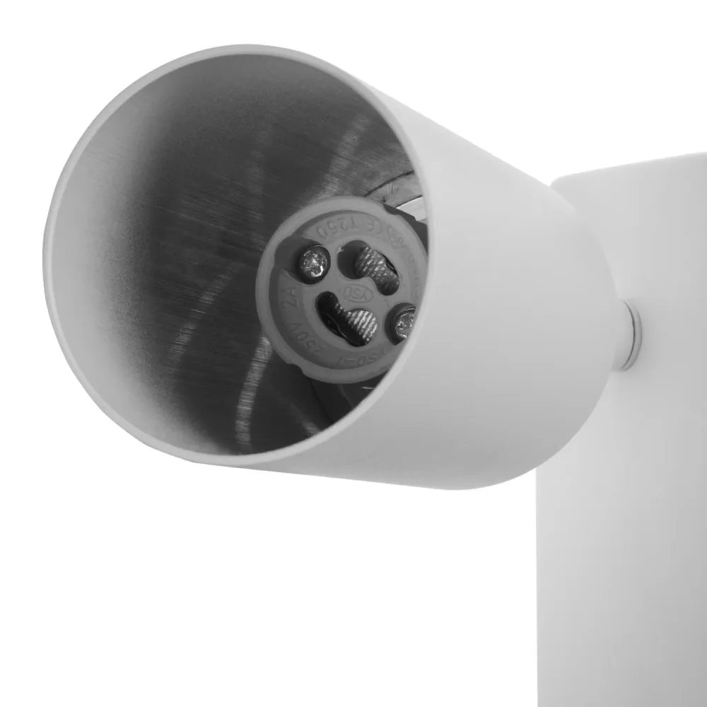 Lampe murale/applique Maclean, spot, rond, GU10, avec interrupteur 55x90mm, blanc, MCE369 W+Lampe LED GU10 7W Maclean Ener...