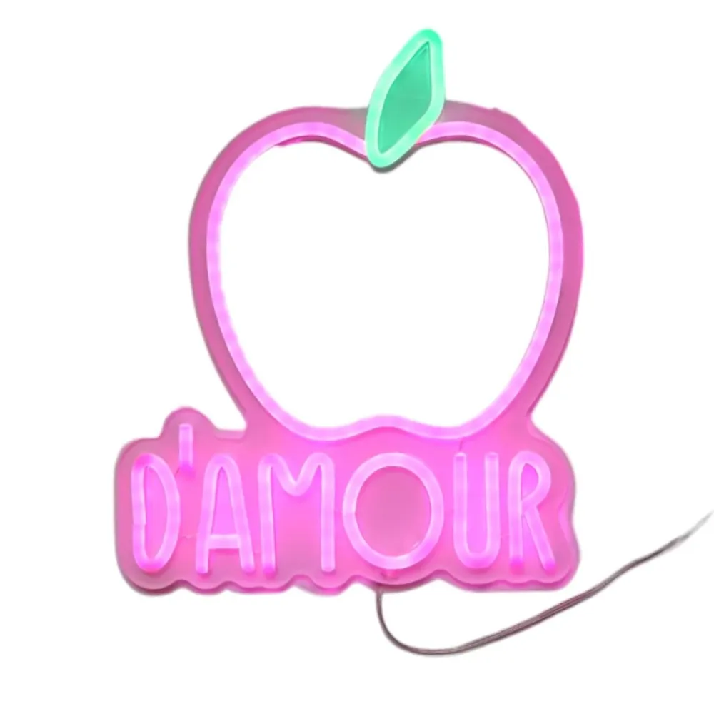 Lampe néon LED Pomme d'amour - Le petit souk