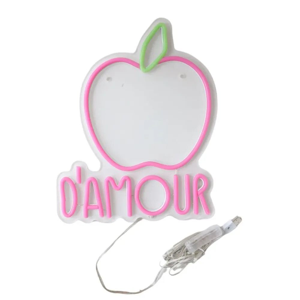 Lampe néon LED Pomme d'amour - Le petit souk