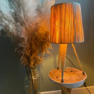 Lampe 3 pieds rafia