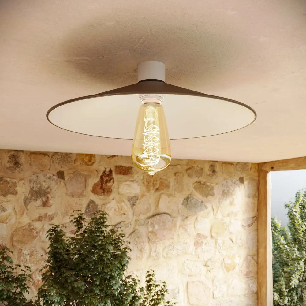 Lampe de plafond blanche avec abat-jour en métal Swing - Étanche IP44 - IO