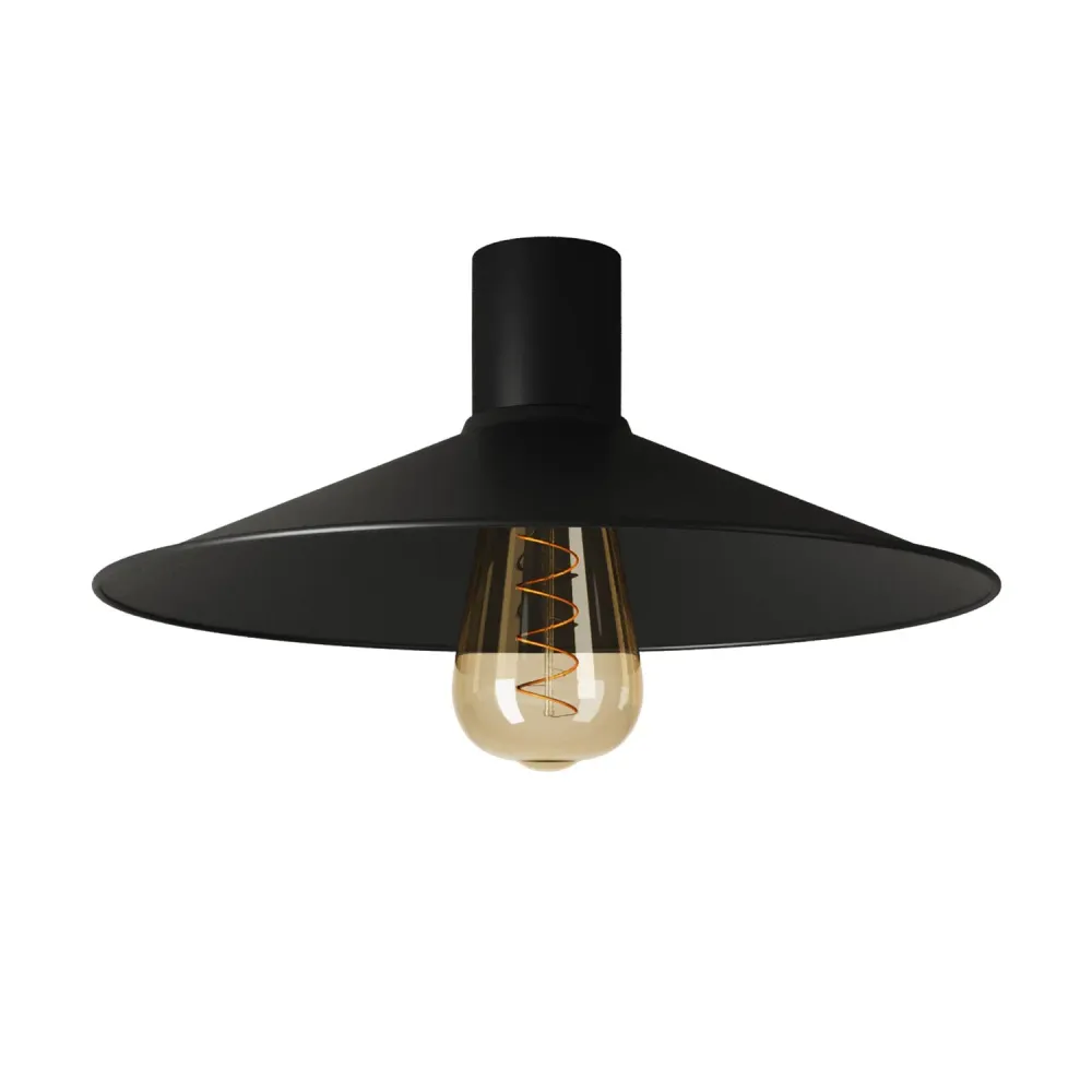 Lampe de plafond Noire avec abat-jour en métal Swing - Étanche IP44 - IO